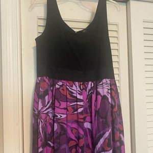 Lane Bryant black and purple knee length dress